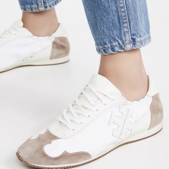 Tory Burch like new retro runner lace up trainers low top ivory leather sneakers - Picture 13 of 13